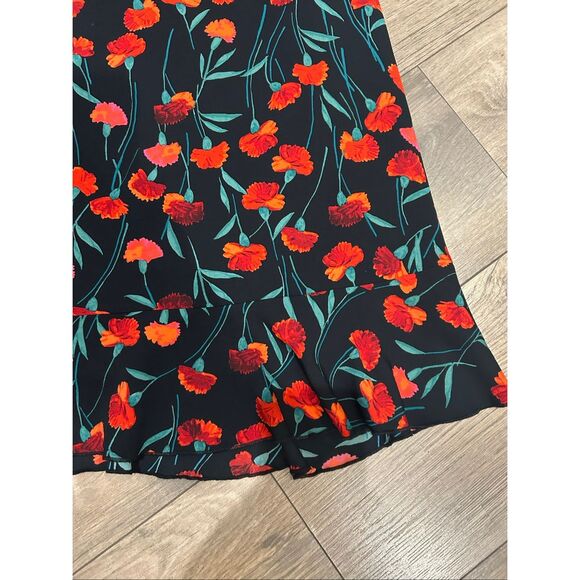 Karl Lagerfeld Black and Red Floral Midi Dress - Picture 2 of 7